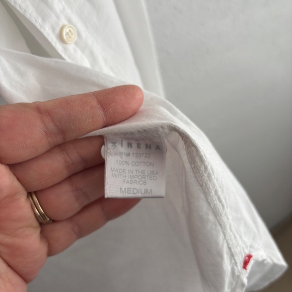 XiRENA White Beau Button Down Cotton Shirt - Size Medium - Picture 4 of 7